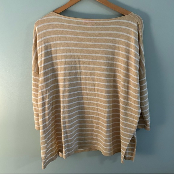 Lilly Pulitzer Elba Camel and White Sweater. Size Medium. - Picture 6 of 12